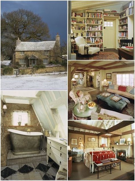 The Holiday House Cameron Diaz, Holiday Dollhouse, Rosehill Cottage, The Holiday Movie, The Holiday Cottage, Cottage Shabby Chic, Casa Country, Cottage Life, Dream Cottage