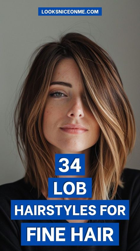 34 Lob Hairstyles for Fine Hair: Stylish and Voluminous Ideas | LooksNiceOnMe Medium Length Hair For Thinning Hair, Lob Haircut Fall 2024, Hair Cut And Colors 2024, New Fall Hair Styles 2024, Lobs For Thinning Hair, Shoulder Length Hair Lob, Lob For Fine Wavy Hair, Blonde Fine Hair Medium, Lob Haircut Fine Hair 2024