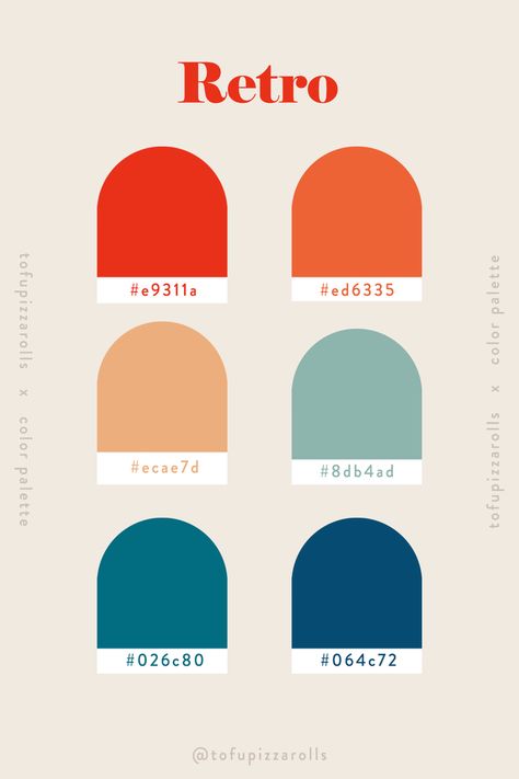 Color Palette Library — Tofu & Pizza Rolls Fall 2023 Graphic Design Trends, Tofu Pizza, Trendy Color Palette, Dekorasi Bohemia, Flat Color Palette, Visuell Identitet, Fotografi Bawah Air, Retro Color Palette, Pantone Colour Palettes