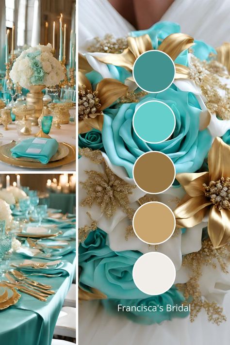 Blue Wedding Color Palette Ideas: 10 Beautiful Blue Wedding Color Ideas - Francisca's Bridal Wedding Color Combos Summer, Wedding Color Pallet Ideas, Wedding Color Pallets, Blue Wedding Color Palette, Beach Wedding Colors Schemes, Wedding Color Palette Ideas, Wedding Theme Color Schemes, Teal Wedding Colors, Wedding Color Combinations