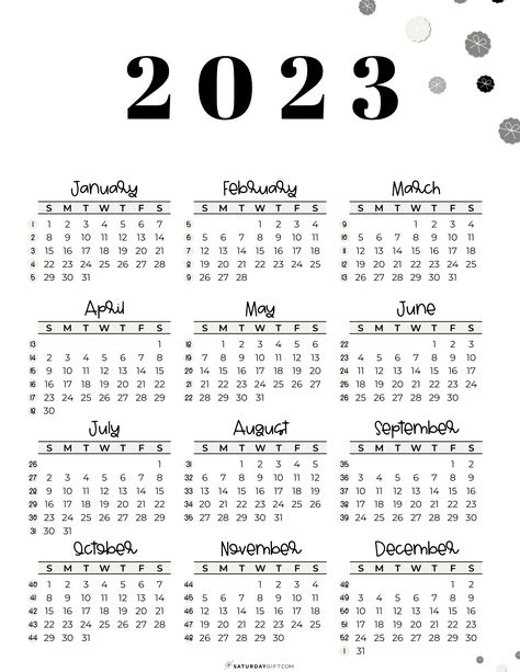 Looking for a 2023 printable yearly calendar? Would you want your year at a glance 2023 printable calendar to be pretty as well? Super! I've got some cute designs you might like to print out. These are printable gifts - meaning they're instant downloads; no sign-up needed. Calendar With Week Numbers, Yearly Calendar Template, Printable Yearly Calendar, Kalender Design, Cute Calendar, Custom Calendar, What Day Is It, Printable Calendar Template, Blank Calendar