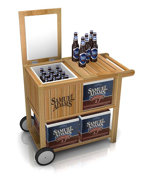 Beer Cooler Ideas, Roda Gerobak, Beer Display, Beer Stand, Gerobak Dorong, Food Stall Design, Diy Mud Kitchen, Kitchen Island Ikea Hack, Concrete Countertops Kitchen