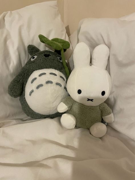 miffy and totoro Totoro Plush, Room Makeover Inspiration, Cute Stuffed Animals, Cute Little Things, Cute Plush, الرسومات اللطيفة, Softies, 귀여운 동물, Soft Toy