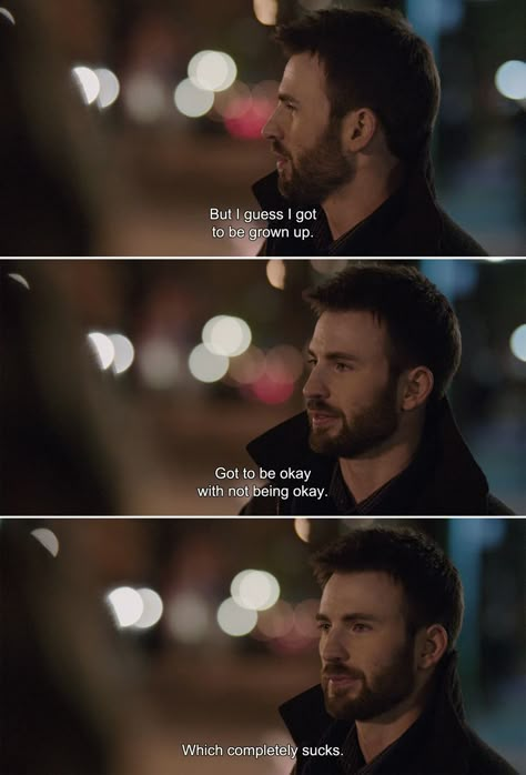 "But I guess I got to be grown up. Got to be okay with not being okay. Which completely sucks. ” Before We Go (2014) Moving On From The Past, Relatable Lines, Best Movie Quotes, Movie Dialogues, Quotes About Moving, Favorite Movie Quotes, Septième Art, Before We Go, Movies Quotes