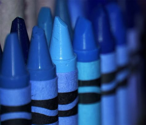 Even as a kid I think my favorite crayons were the blue ones.  Remember using up an entire crayon just for a picture of a lake or the sky?  Ah, those were the days. Crayons Aesthetic, Crayon Aesthetic, Photo Bleu, Blue Crayon, Behind Blue Eyes, Everything Blue, Everything Is Blue, Im Blue, Blue Things