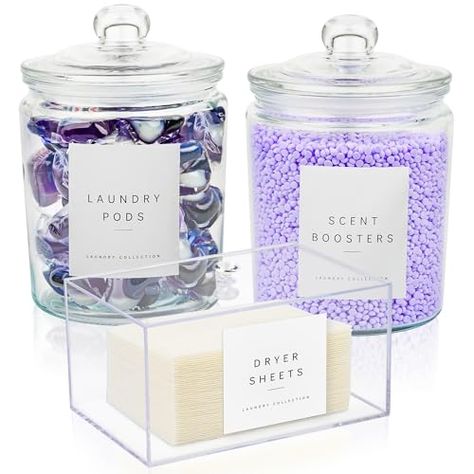 Organisation, Laundry Jars, Scent Booster Laundry, Dryer Sheet Holder, Apartment Laundry Room, Laundry Detergent Container, Laundry Detergent Dispenser, Detergent Container, Gallon Glass Jars