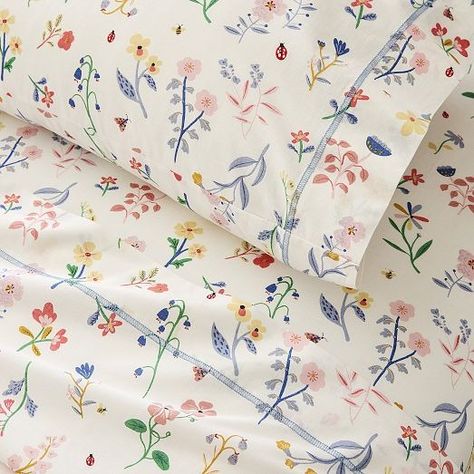 Kids Sheets & Sheet Sets | West Elm Bookish Bedroom, Floral Sheets, Kids Sheet Sets, Floral Sheet Set, Bedding Duvet Covers, Future Bedroom, Kids Sheets, College Bedroom, Floral Bedroom