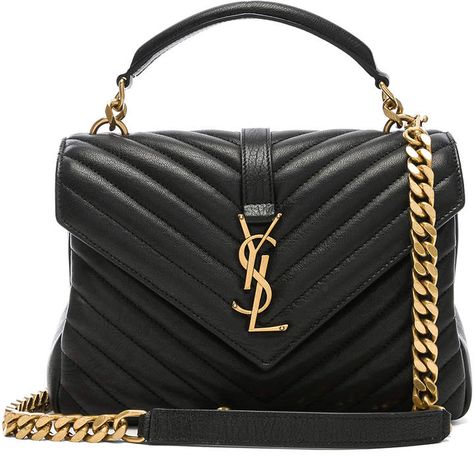 Saint Laurent Medium Monogramme College Bag in Black | FWRD Ysl Medium College Bag, Ive Saint Laurent Bags, College Bag Ysl, St Laurent Bag, Tas Ysl, Ysl College Bag Medium, Ysl College Bag, Saint Laurent College Bag, St Laurent