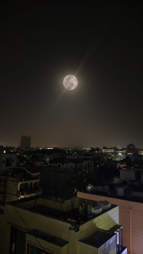 Moon Cute Photography Nature, Moon From Terrace, Best Moon Pictures, Moon Natural Photo, Aesthetic Picture Of Moon, Natural Moon Pictures, Aesthetic Moon Photos, Today's Moon Pic In India, Full Moon Aesthetic Photography