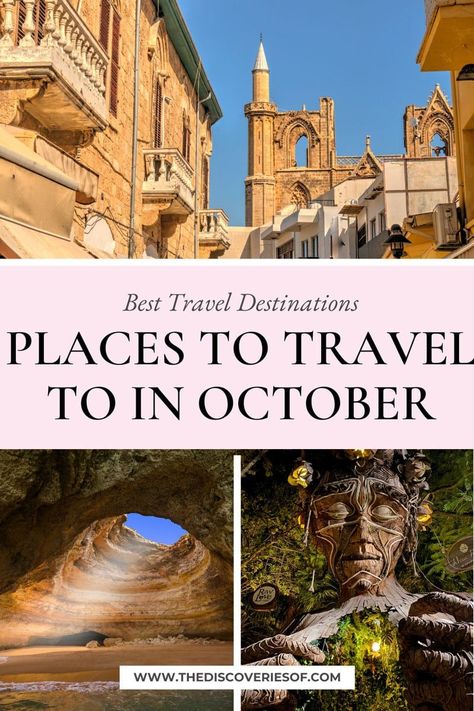 Planning to travel in October? These are the travel destinations you need to add to your October travel bucket list. #travel #vacation #fall #beaches Best Trips To Take In October, September Travel Destinations, October Honeymoon, Luxury Vacation Spots, October Travel Destinations, Fall Travel Destinations, Cheap Vacation Destinations, Girls Trip Destinations, Fall Destinations