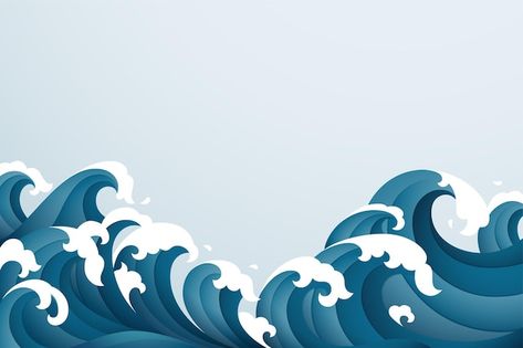 Ocean Waves Graphic, Ocean Wave Illustration, Wave Illustration Design, Sea Waves Drawing, Sea Waves Illustration, Ocean Waves Illustration, Wave Animation, Ocean Wave Drawing, Paper Waves