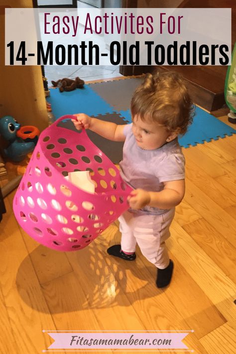 Easy, no prep activity ideas for fourteen month old toddlers! Use everyday items and tasks to help your toddler learn #activitiesforkids #activitiesfortddlers #parentingtips #toddleractivities Activities 15 Month Old, 14-16 Month Old Activities, Activities For 15 Month Olds, 13 Month Old Activities, 15 Month Old Activities, Months Activities, Grandkid Crafts, Activities For One Year Olds, Indoor Activities For Toddlers