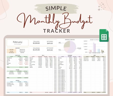 Monthly Budget Spreadsheet | Google Sheets | Budget Planner | Financial Planner | Budget Template | Expense Tracker | Savings menuplanner #plannerundated #diyplannerideas♻ Organisation, Budget Planner Diy, Budget Spreadsheets, Budget Sheet Template, Monthly Reset, Notion Inspo, Budget Spreadsheet Template, Budget Template Free, Monthly Budget Spreadsheet