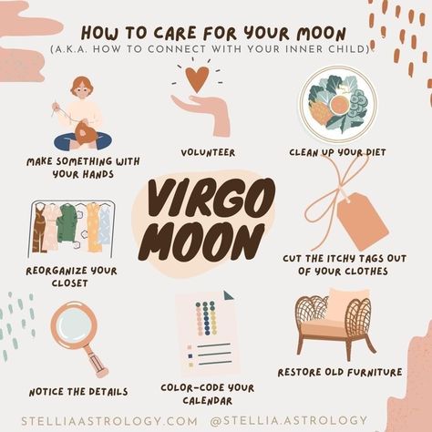 Sagittarius Sun Virgo Moon, Moon In Virgo Aesthetic, Virgo Hobbies, Virgo Moon Aesthetic, Virgo Moon Sign, Wounded Inner Child, Virgo Style, Moon Sign Astrology, Virgo Goddess