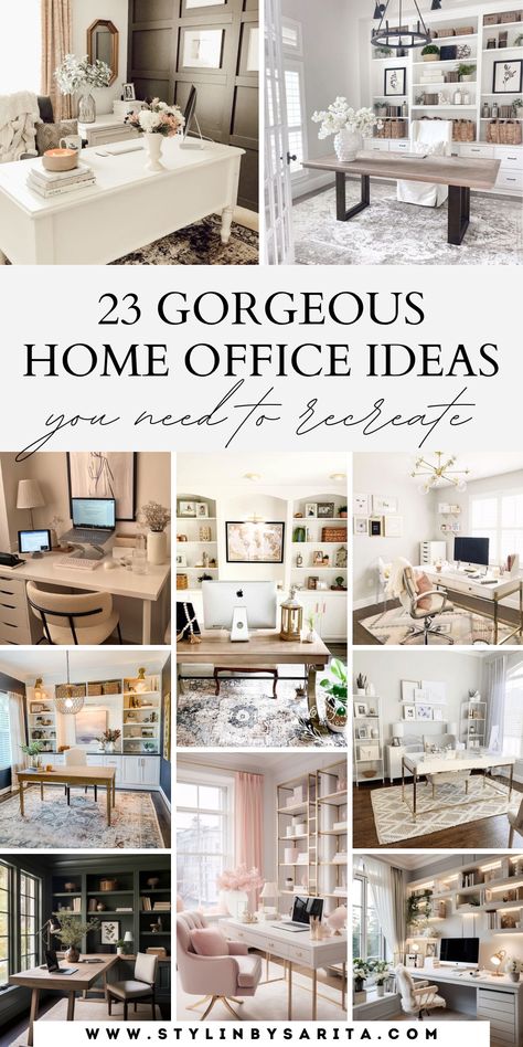 home office ideas Office Rugs Ideas, Female Home Office, Cute Home Office Ideas, Home Office Feminine, Feminine Home Office Classy, Workspace Home Office, Womens Home Office Ideas, Womens Home Office, Cute Home Office