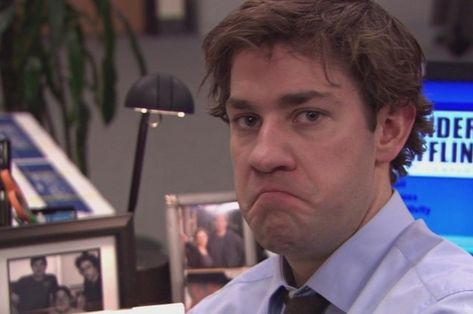 *Looks to camera* Jim Halpert Face, Jim The Office, The Office Jim, The Office Characters, The Office Memes, Jim And Pam, The Office Us, Office Icon, The Office Show