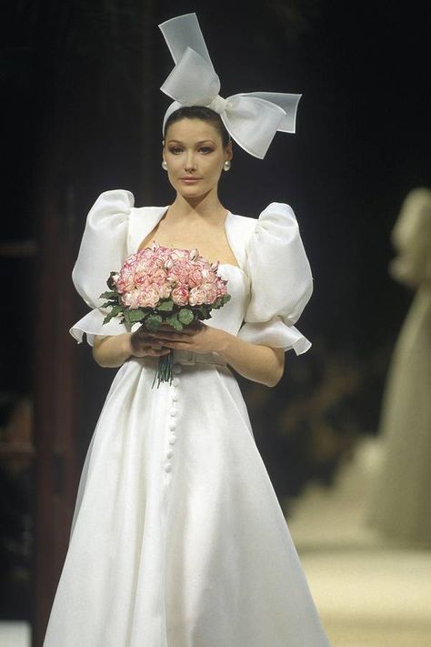 Givenchy Wedding Dresses: Meghan Markle to Audrey Hepburn | Who What Wear Wedding Dresses 90s, Givenchy Wedding Dress, 90s Wedding Dress, Wedding Dress Black, Parisian Wedding, Carla Bruni, Haute Couture Dresses, Dior Haute Couture, Donatella Versace