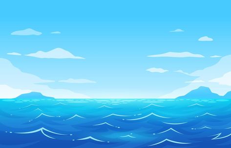 Cartoon Ocean Background, Sea Vector Illustrations, Ocean Vector, Background Sea, Sea Clipart, Ocean Clipart, Beach Crafts Diy, Ocean Background, Sea Background