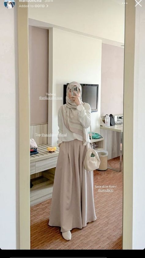 Ootd Hijab Syari Casual, Ootd Syari Casual, Modest Hijabi Outfits Casual, Ootd Hijab Skirt, Outfit Hijab Casual Rok, Style Kemeja, Islamic Modest Fashion, Muslimah Fashion Casual, Fashion Muslimah