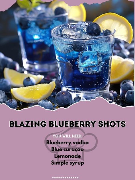 Blueberry Liquor Cocktails, Blueberry Alcoholic Drinks, Simple Shots Alcohol Recipes, Fancy Drinks Alcohol, Fancy Alcoholic Drinks, Blueberry Liquor, Alcoholic Drinks Vodka, Shots Alcohol Recipes, Alcohol Shots