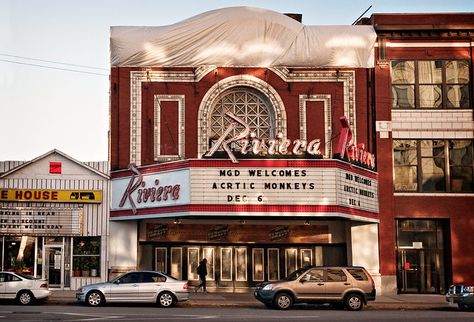 Riviera Theater (1918), front, 4746 North Racine Avenue, U… | Flickr Movie Theater Exterior, Kinetic Playground, Cinema Exterior, Horse Chandelier, Theater Exterior, Sims Exterior, Uptown Chicago, Nursing Station, Bachelor Apartments