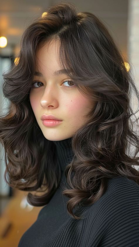 24 Weave Styles with Bangs You'll Adore Whimsical Bangs, Makeup For Bangs, Woman Haircut 2024, Curled Hair With Bangs, Hair Styles With Bang, Bang Hairstyles Black Women, Wavy Hairstyles With Bangs, Curl Bangs, Curls With Bangs