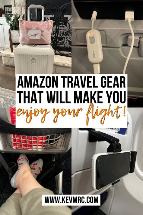 Here are the best Amazon gadgets to make you feel like your flying business class! amazon travel essentials | airplane travel essentials long flights | carry on bag airplane travel essentials | essential travel items carry on bag | airplane travel essentials list | essential things to carry in bag What To Pack For A Flight Carry On Bag, Packing List For Flying, Travel Hacks Airplane Carry On, Travel For Work Tips, Traveling Essentials Airplane, Airplane Trip Essentials, Airplane Things To Bring, Carry On For Long Flight, Must Have Travel Accessories For Women