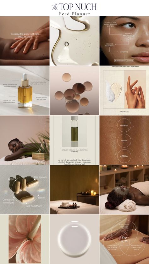 For this skin care brand nwe focused on informative art. The social media strategy was to build an Instagram feed that feels minimalist, beautiful, spa like and full of knowledge on beauty and self love. #thetopnuch #spa #skincare #instagramtips #instagramfeedideas #inspiration #brand #socialmediamanager #digitalmarketing Beauty Instagram Aesthetic, Skin Care Brand Instagram Feed, Skin Instagram Feed, Skincare Bio Instagram, Beauty Product Instagram Feed, Beauty Spa Instagram Feed, Beauty Instagram Feed Layout, Esthetician Feed Instagram, Beauty Studio Instagram Feed