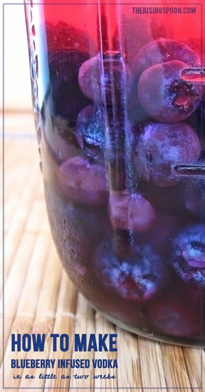 How to Make Blueberry Vodka at Home in As Little As Two Weeks | therisingspoon.com #diy #summertime #cocktails #frugal Blueberry Liquor, Infused Alcohol Recipes, Infused Liquors, Blueberry Vodka, Summertime Cocktail, Homemade Alcohol, Homemade Liquor, Liquor Recipes, Vodka Lemonade