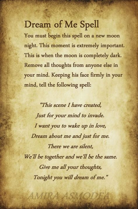 Spell To Make A Man Dream Of You | Ritual Magic Spells Dream Of Me Spell, Wicca Love Spell, Dream Spell, Witchcraft Love Spells, Witchcraft Spells For Beginners, Easy Love Spells, Dream Of Me, Spells For Beginners, Easy Spells