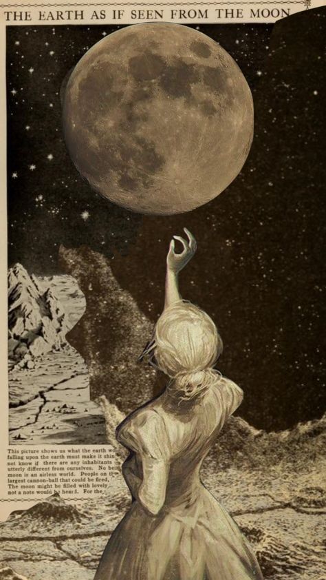 Vintage Aesthetic Collage, Moon Stars Art, Stars Vintage, Collage Moodboard, The Moon Tarot, Moon Girl, Vintage Moon, Look At The Moon, Blue Aesthetic Pastel