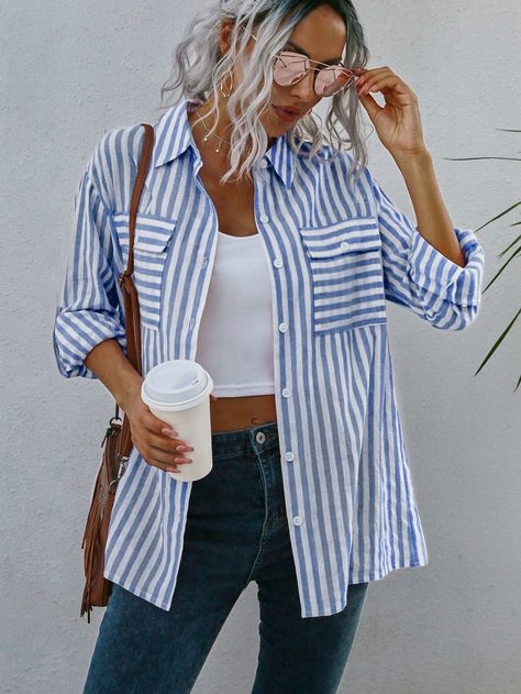 Red Striped Blouse Outfit, Striped Linen Shirt Outfit Women, Pink Shirt Outfit Casual, Pink And White Striped Shirt Outfit, Stripe Shirt Outfits Women Casual, Red And White Striped Shirt Outfit, Pink Striped Shirt Outfit, Salon Outfits, White Striped Shirt Outfit