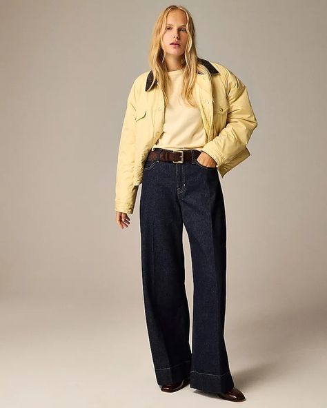 37 Wardrobe Staples to Buy From J.Crew's Fall Sale | Who What Wear UK Jcrew Fall, Fashion Trends Winter, White Turtleneck, Oversized Knitted Sweaters, Mens Chinos, Light Blue Jeans, Winter Trends, Suit Shop, Wide Leg Denim