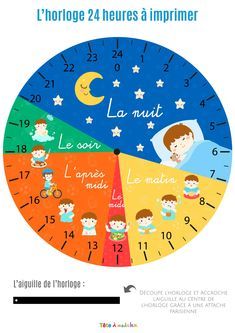 L'horloge Montessori 24H à imprimer avec Tête à modeler Montessori, Activities For Kids, مشروعات العلوم, Classical Education, Upcycle Sewing, Montessori Activities, Math Activities, Baby Love, Pie Chart