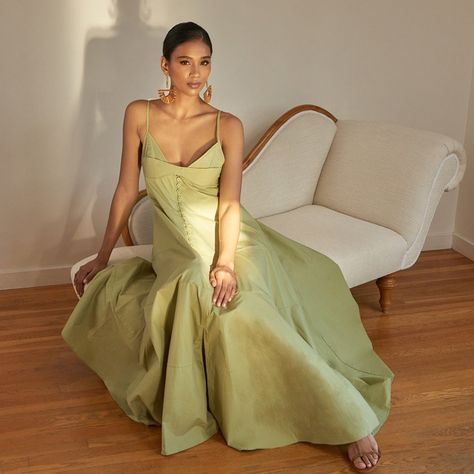 Elegant, Yet Chic Paneled Maxi Dress Features A Full Skirt, Embellished Bust And Button Front Detail. Zip Back Closure And Adjustable Spaghetti Straps. Maxi Length. Sage Color 100% Cotton Poplin Imported Length Approx. 52" Model Is 5'9" And Wears Size Small As Seen On Www.Shopceme.Com Mismatched Sage Green Bridesmaid Dresses, Pistachio Bridesmaid Dress, Bright Green Bridesmaid Dresses, Italy Wedding Guest Dress, Engagement Party Dress For Guest, Light Green Dresses, Quinceanera Guest Dresses, Party Dress Codes, Pastel Bridesmaid Dresses