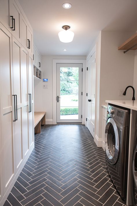 Mudroom Tile, Mud Room Laundry Room Combo, Storage Laundry Room, Laundry Room/mudroom, Mudroom Remodel, Pantry Laundry Room, Dream Laundry Room, Laundry Room Flooring, Laundry Room Closet