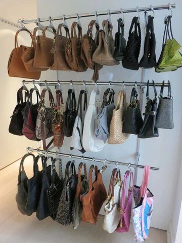 Bag Storage Ideas, Storage Ideas For Small Spaces, Organizar Closet, Storage Solutions Closet, Bedroom Closet Storage, Walking Closet, Purse Storage, Handbag Storage, My Purse