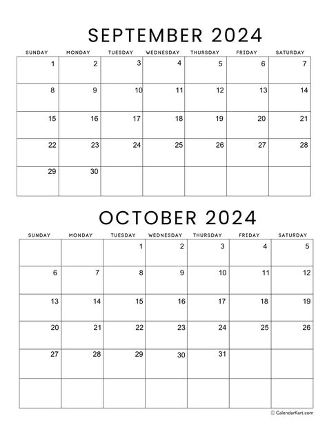 September October 2024 Calendar (5th Bi-Monthly) - CalendarKart Calendar September 2024, September Calendar 2024, Study Calendar, Calendar September, July Calendar, Reuse Plastic Bottles, September Calendar, October Calendar, Blank Calendar Template