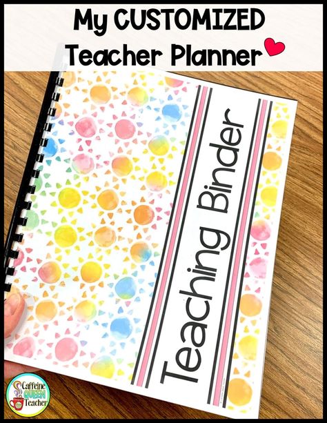 image of personalized teacher planner you can print yourself! Lesson Plan Books For Teachers, Organisation, Teachers Planner Ideas, Teacher Grade Book Printable Free, Teacher Planner Pages, Preschool Teacher Binder, Teacher Planner Printables Free, Teacher Binder Ideas, Diy Teacher Planner