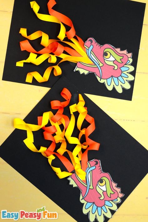 Fire Breathing Chinese Dragon Craft - Easy Peasy and Fun Chinese Dragon For Kids, China Preschool Theme, Asian Crafts For Preschoolers, Dragon Craft Preschool, Chinese Crafts For Preschoolers, Fire Breathing Dragon Craft, Chinese Dragon Art For Kids, Easy Dragon Crafts For Kids, Asia Crafts Preschool