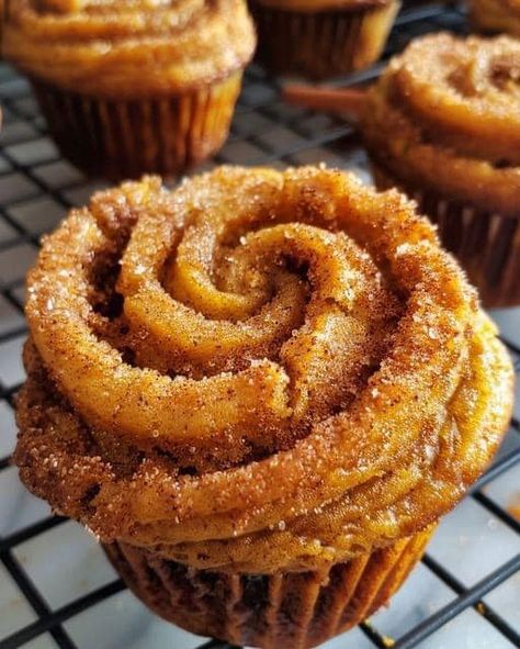 Mama's Favorite Recipes | Cinnamon Sugar Swirl Muffins | Facebook Avani Recipes, Optimal Recipes, Cinnamon Swirl Muffins, Swirl Muffins, Tin Recipes, Sweet Muffin, Vanilla Bean Ice Cream, Easy Homemade Recipes, Cinnamon Swirl