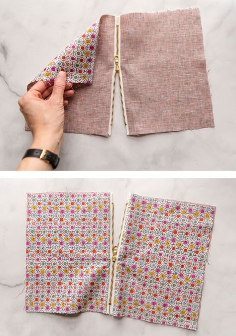 Easy Zipper Pouch Tutorial, Easy Zipper Pouch, Diy Pouch No Zipper, Zipper Tutorial, Simple Pouch, Suzy Quilts, Sew Zipper, Pouch Diy, Pouch Sewing