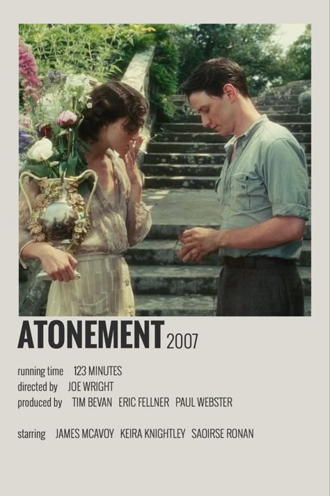 Atonement Movie, Indie Movie Posters, Film Recommendations, New Movies To Watch, Iconic Movie Posters, Girly Movies, Film Posters Minimalist, Posters Minimalist, Great Movies To Watch