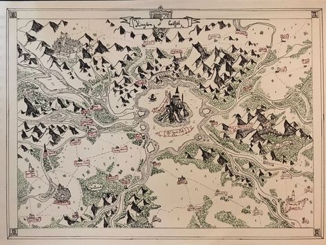 I will create an awesome fantasy map for you #ad , #AD, #awesome#create#map#fantasy Fantasy Map Maker, Fantasy Cities, Maps Aesthetic, Map Sketch, Fantasy Map Making, Dnd World Map, Quill And Ink, Fantasy World Map, Imaginary Maps