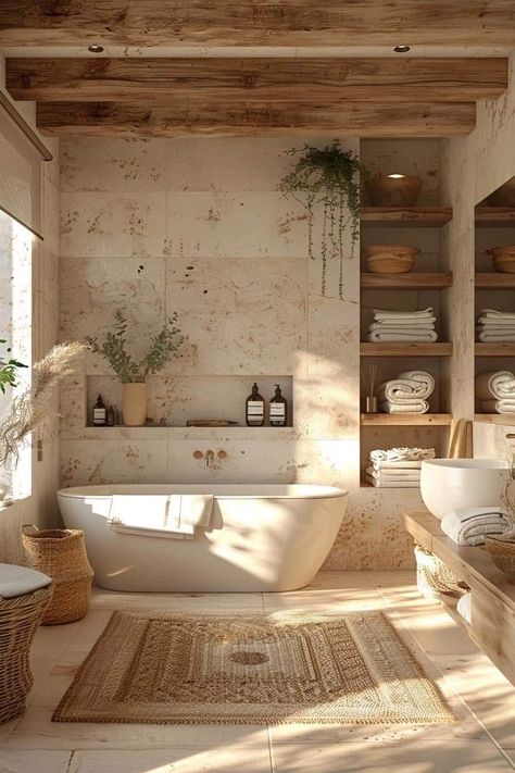 Earthy Bathroom, Dekorere Bad, تصميم للمنزل العصري, Bathroom Inspiration Decor, Hus Inspiration, Dream Bathrooms, Bath Room, Dream House Interior, House Bathroom