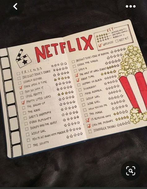 Bullet Journal Netflix, Bullet Journal Cleaning Schedule, Notesbog Design, Bullet Journal Lists, Organizator Grafic, Bulletin Journal Ideas, Journal Lists, Bullet Journal Mood, Bullet Journal Aesthetic