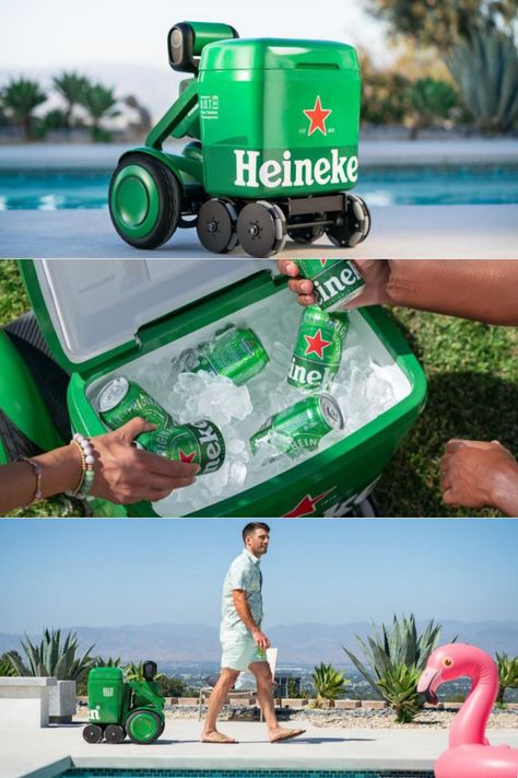 Heineken B.O.T. Robotic Beer Cooler Beer Cooler Ideas, Autonomous Robots, Marketing Ads, Chilled Beer, Can Dispenser, Simple Kitchen Remodel, Beer Cooler, Water Day, Sink Design