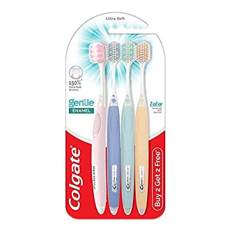 Offer Price: Rs 195 Regular Price: Rs 240.00 Colgate Gentle Enamel Toothbrush is a super-soft toothbrush, specially designed to protect your tooth enamel Colgate Gentle Enamel Toothbrush is made for sensitive teeth and gums. It contains specially designed ultra-soft tapered bristles, which are gentle on your enamel, teeth and gums Colgate Gentle Enamel Toothbrush has a wide brush head and a dual-layer bristle technology which wrap around your teeth for greater coverage while brushing This super- Mouth Health, Colgate Palmolive, Tooth Enamel, Manual Toothbrush, Soft Toothbrush, Sensitive Teeth, Soft And Gentle, Brushing, Brushing Teeth