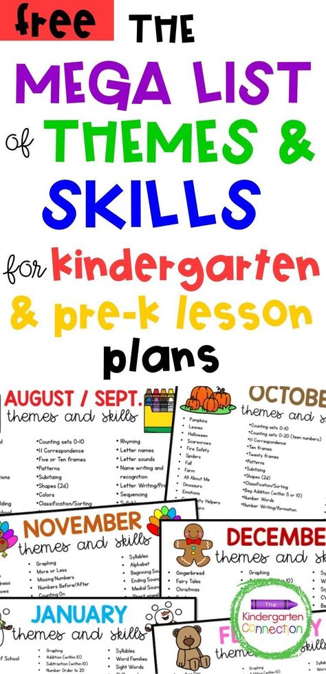 Lesson Plans Kindergarten, List Of Themes, Kindergarten Schedule, Pre K Lesson Plans, Daycare Lesson Plans, Curriculum Lesson Plans, Prek Teacher, Pre K Teacher, Homeschool Preschool Activities