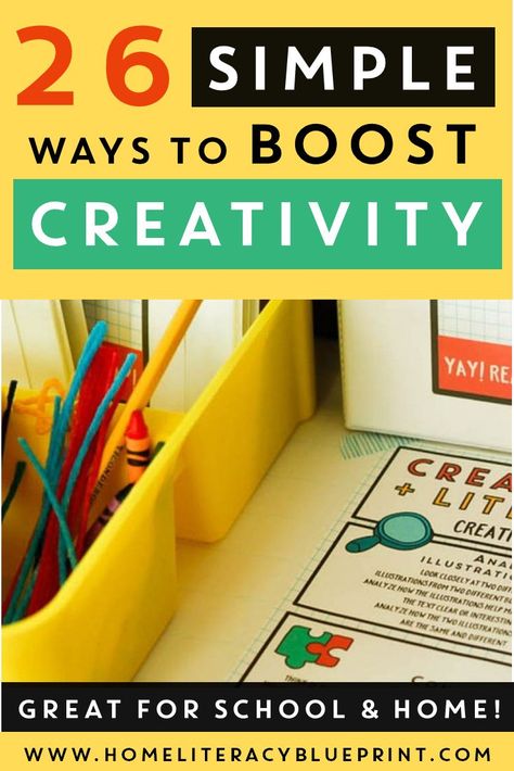 26 Activities to Boost Creativity and Literacy Skills #literacy #creativity Creative Thinking Activities, Planning School, Reading Buddies, Creative Thinking Skills, Boost Creativity, Educational Printables, Literacy Skills, Teacher Tools, Creative Teaching